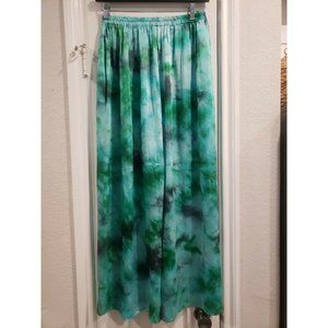 Tie Dye Palazzo Handmade Flow Pants Green XS/S